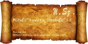 Mihálovits Szebáld névjegykártya